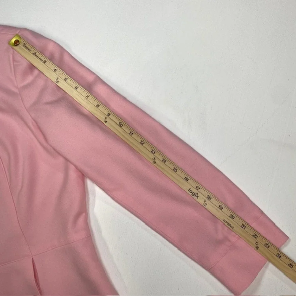 Sag Harbor Womens Pink Zip Front Blazer Jacket Collared Professional Size‎ 16